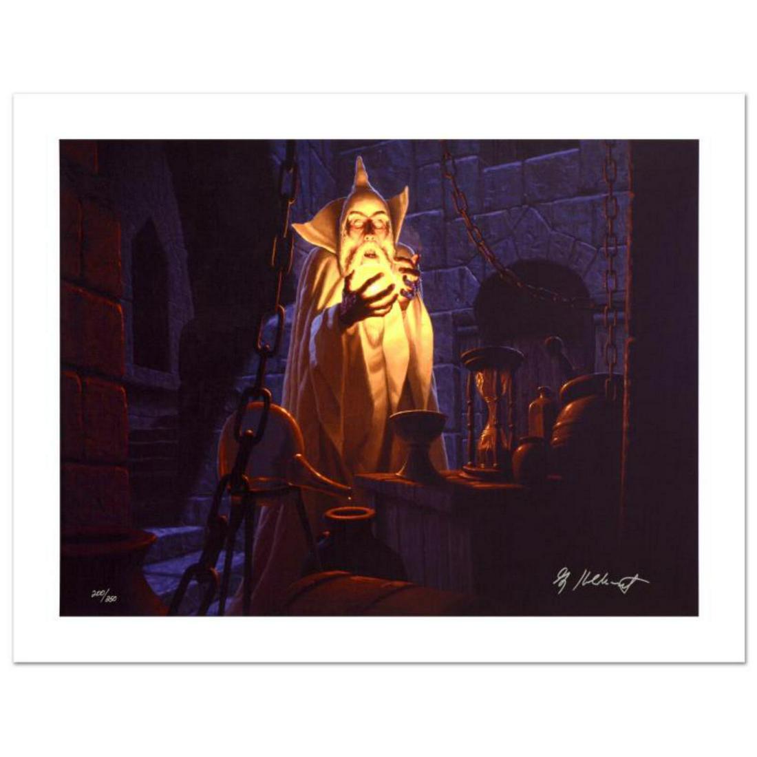 "Saruman And The Palantir" Limited Edition Giclee on: Known world wide for their fantasy and science fiction illustrations, identical twin brothers Greg and Tim Hildebrandt created an abundance of fascinating artwork, most notably their illustration work
