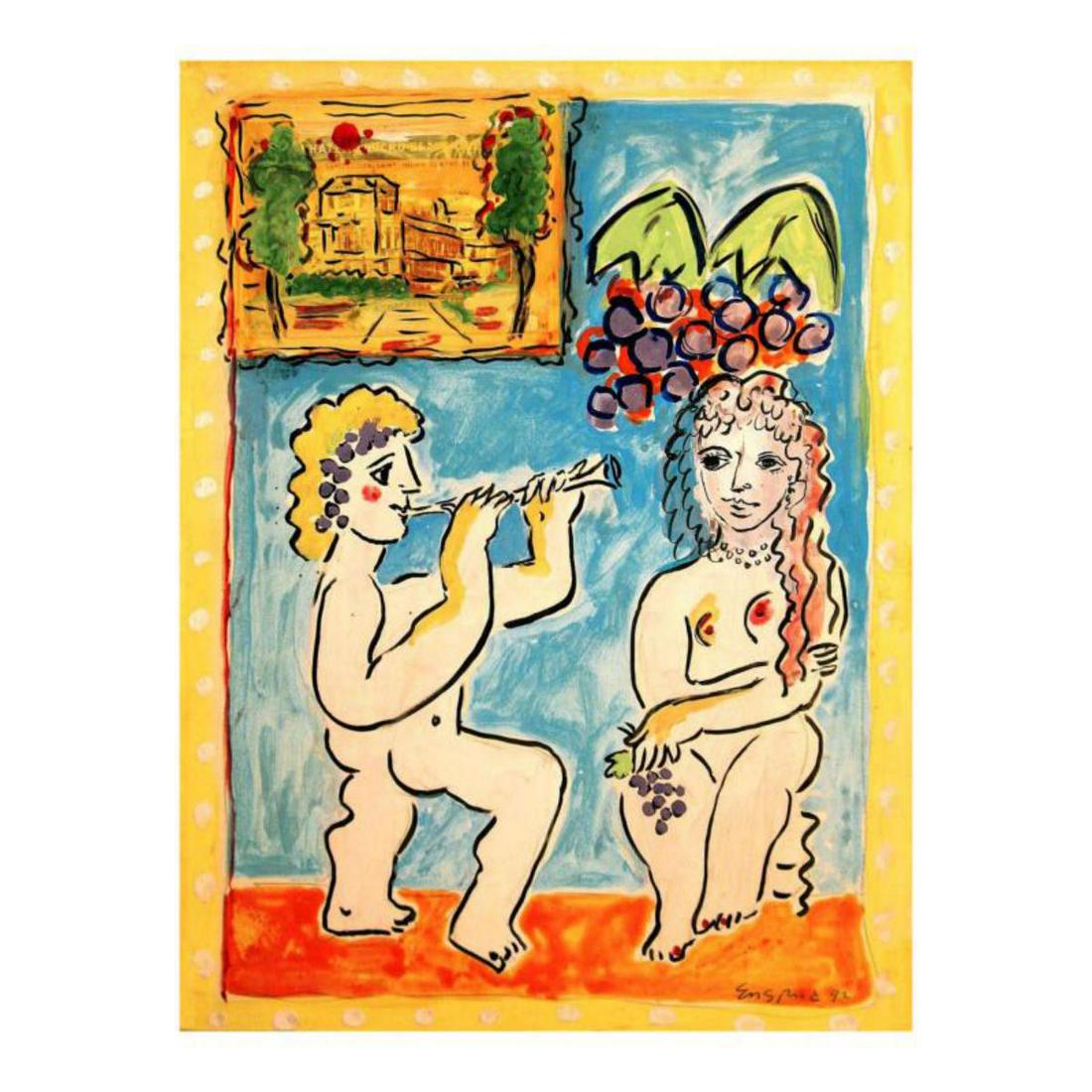 Wayne Ensrud "Serenade at Chateau Ducru-Beaucaillou": "Serenade at Chateau Ducru-Beaucaillou" is an original Mixed Media on Board by Wayne Ensrud. The piece is hand signed by the artist and comes with a Certificate of Authenticity. Measures approximately