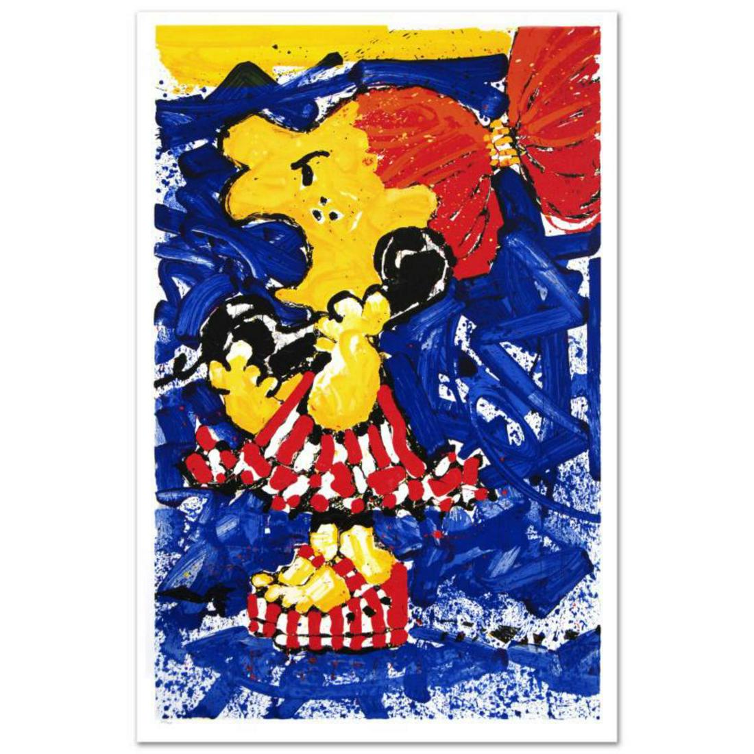 "1-800 My Hair is Pulled Too Tight" Limited Edition: "1-800 My Hair is Pulled too Tight" is a limited edition hand pulled original lithograph on museum quality paper, numbered and hand signed by Tom Everhart. This is one of the final Everhart editions t