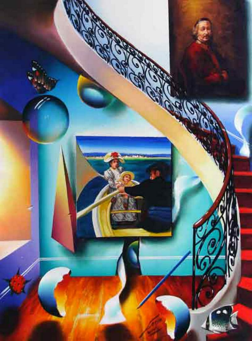 Ferjo "STAIRWAY TO THE MASTERS II" Giclee on Canvas: Artist: Ferjo. Medium: Giclee on Canvas. Title: STAIRWAY TO THE MASTERS II. Size: 30" x 24". Signed and numbered by the artist.