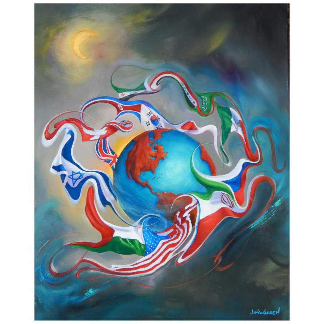 Jim Warren, "Come Together" Hand Signed, Artist: "Come Together" is an AP numbered, artist embellished limited edition giclee on canvas by Jim Warren. The piece is hand signed and accompanied by a certificate of authenticity. Measures approximately 
