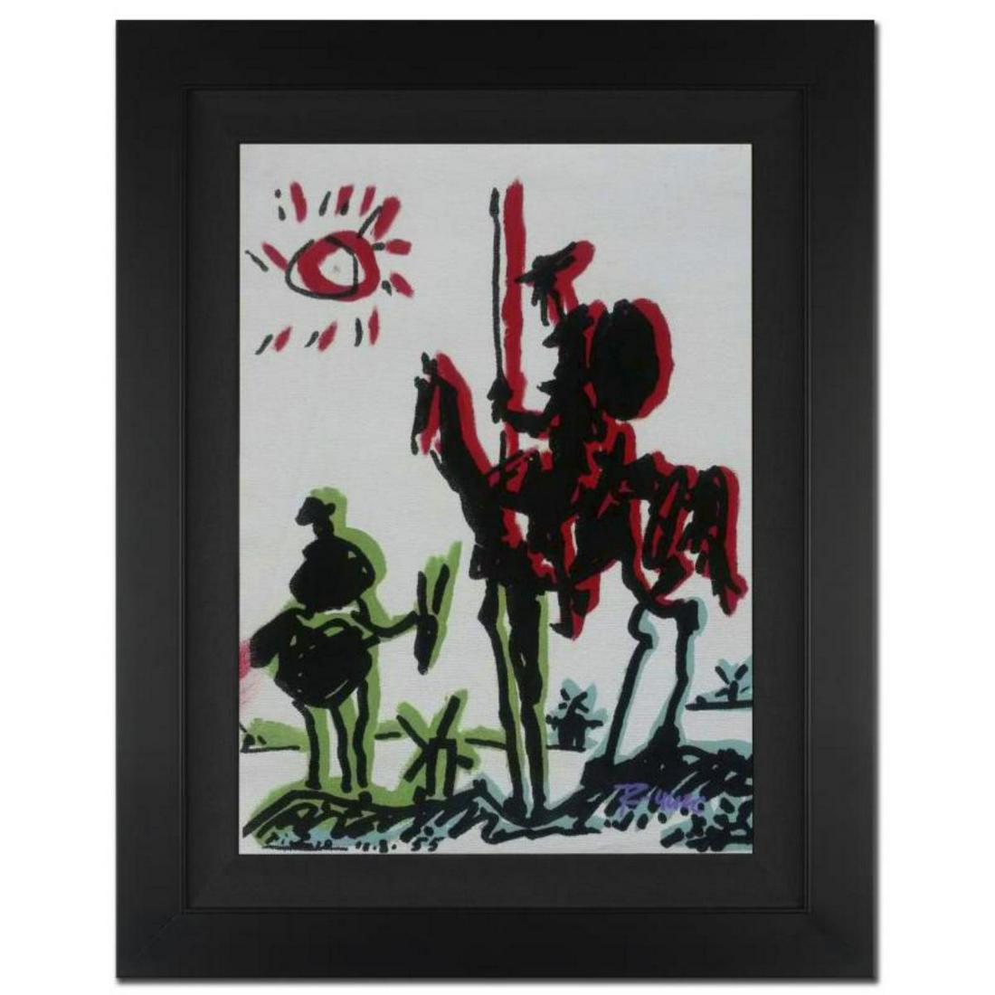 Ringo Daniel Funes - (Protege of Andy Warhol's: "Don Quixote" is a one-of-a-kind hand-pulled silkscreen and mixed media painting on canvas by Ringo 4u2c - protege of Andy Warhol's apprentice, Steve Kaufman! This piece is hand signed by the artist a