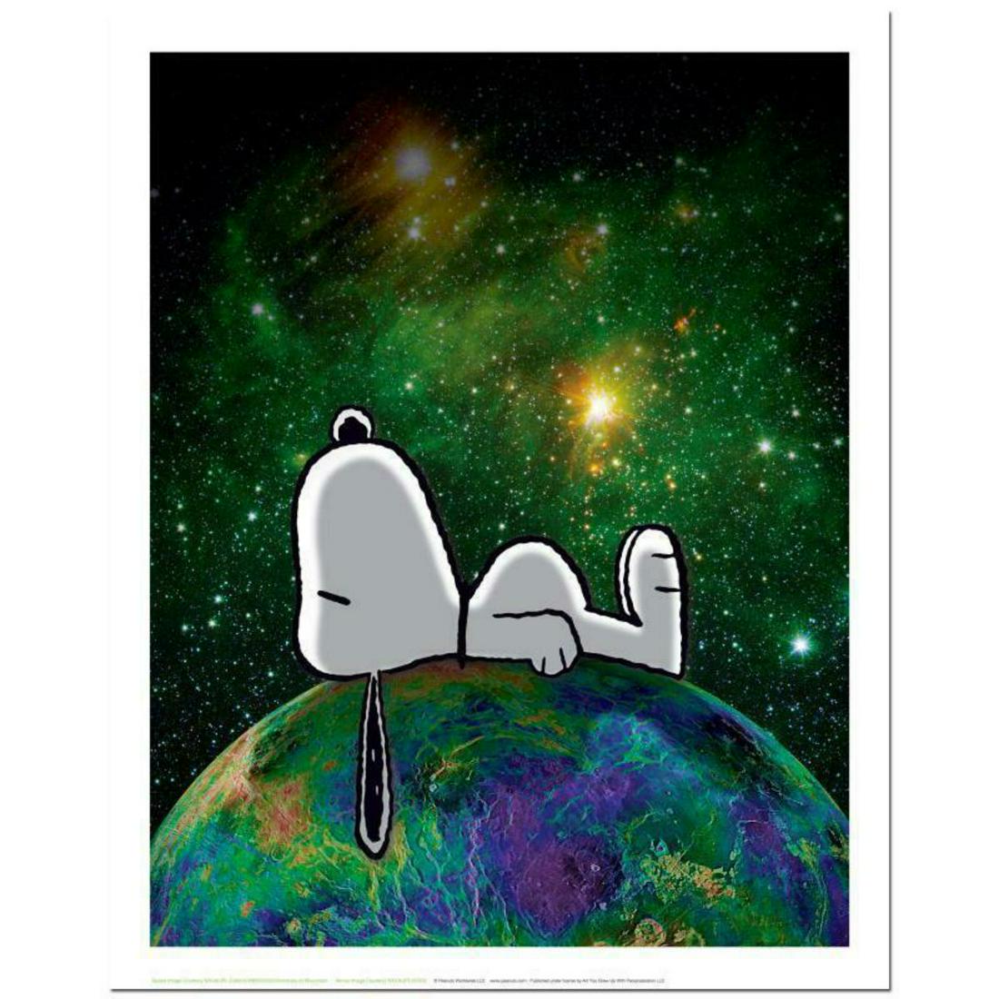 Peanuts, "On Top of the World" Hand Numbered Limited: A beautiful edition combining the artwork of Schulz, with an official photograph from the NASA archives. Credited University of Wisconsin. You won't be able to stop looking at this stunning piece once