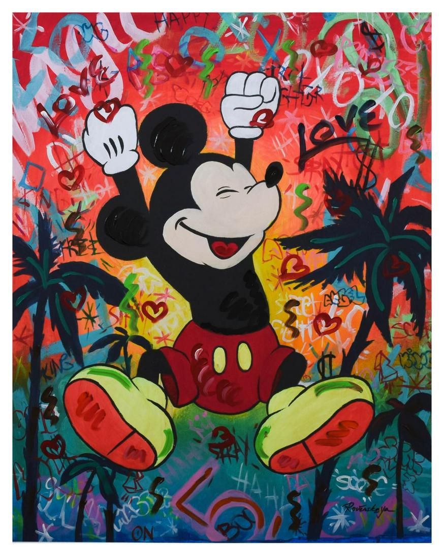 Nastya Rovenskaya- Mixed Media "In The Jungle": Artist: Nastya Rovenskaya. Medium: Mixed Media. Title: In The Jungle. Size (Unframed): 30" x 24". Certificate of Authenticity: From the publisher. Reference# 12524.