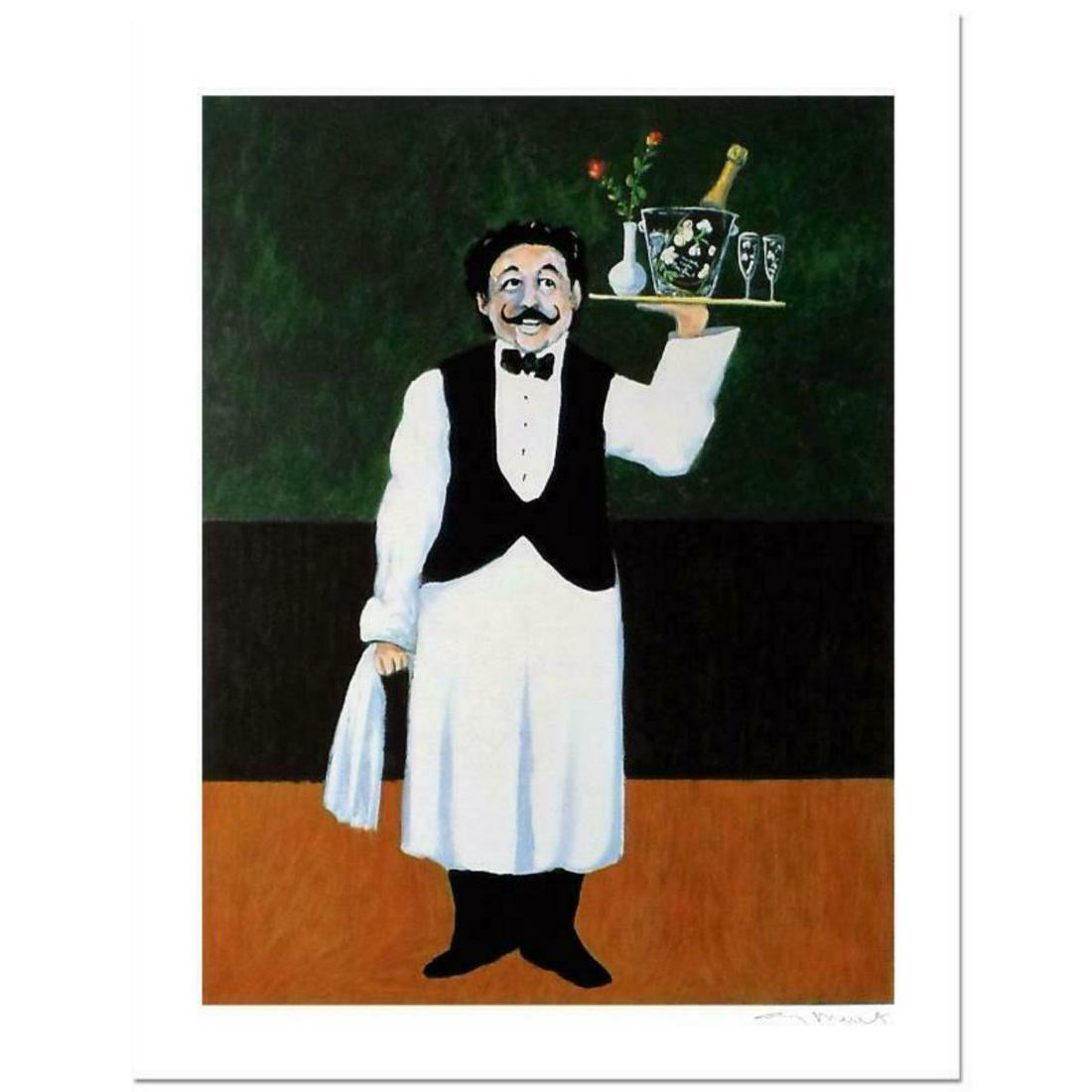 Guy Buffet, "Room Service" Limited Edition Serigraph;: "Room Service" is a limited edition serigraph on paper by Guy Buffet. It is numbered, hand-signed by the artist, and comes with a Certificate of Authenticity. Measures approx. 19" x 25" (image). Refer