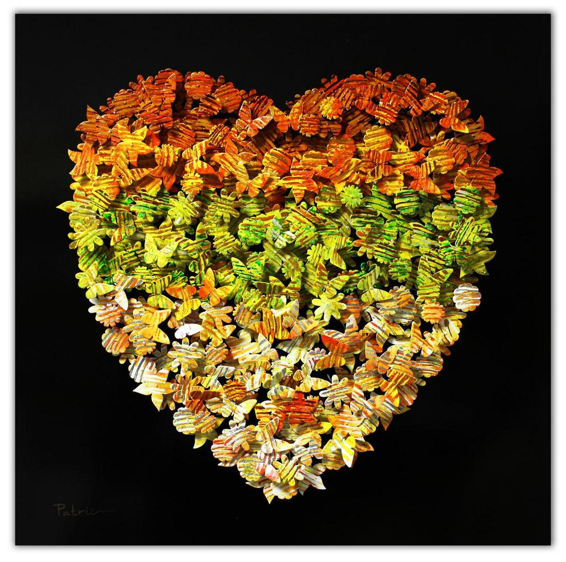 Patricia Govezensky- Original 3D Metal Art on Wood: Artist: Patricia Govezensky. Medium: Original 3D Metal Art on Wood. Title: Heart. Size (Unframed): 20" x 20". Certificate of Authenticity: From the publisher. Reference# 12952.