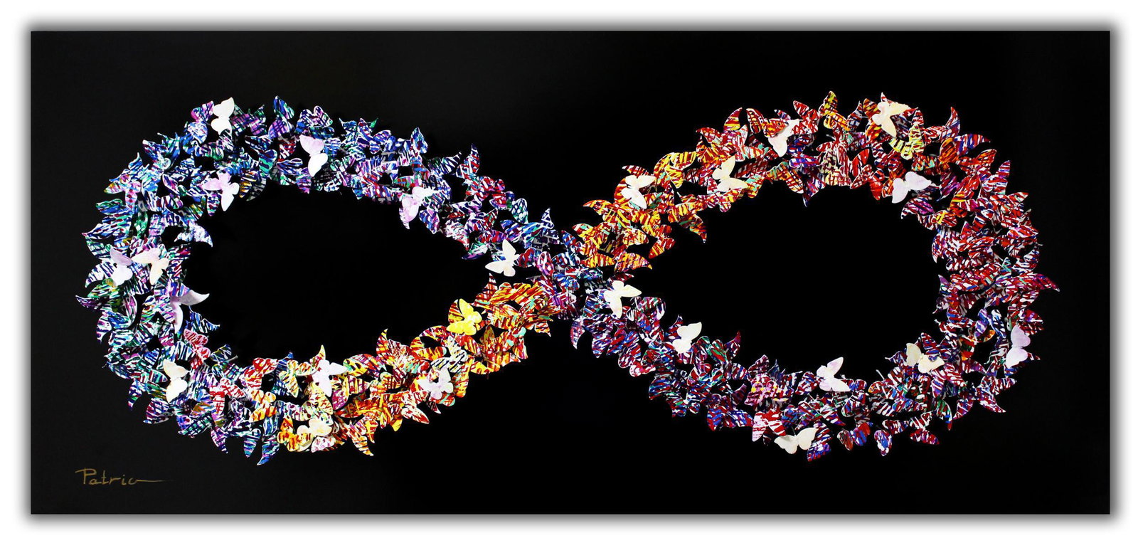 Patricia Govezensky- Original 3D Metal Art on Wood: Artist: Patricia Govezensky. Medium: Original 3D Metal Art on Wood. Title: Infinity. Size (Unframed): 18" x 40". Certificate of Authenticity: From the publisher. Reference# 12426.