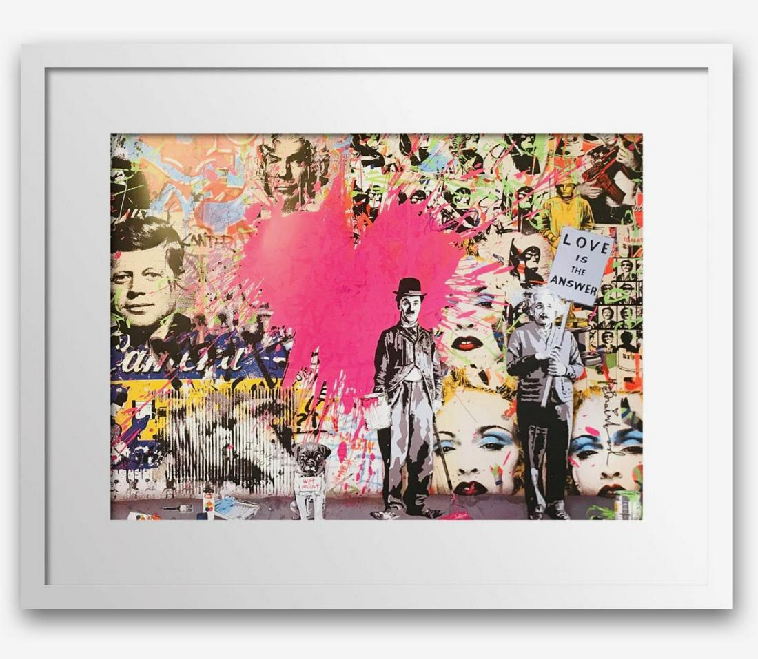Mr. Brainwash Original offset lithograph on paper Plate: Artist: Mr. Brainwash. Medium: Original offset lithograph on paper. Plate signed. Framed size: 28x38".