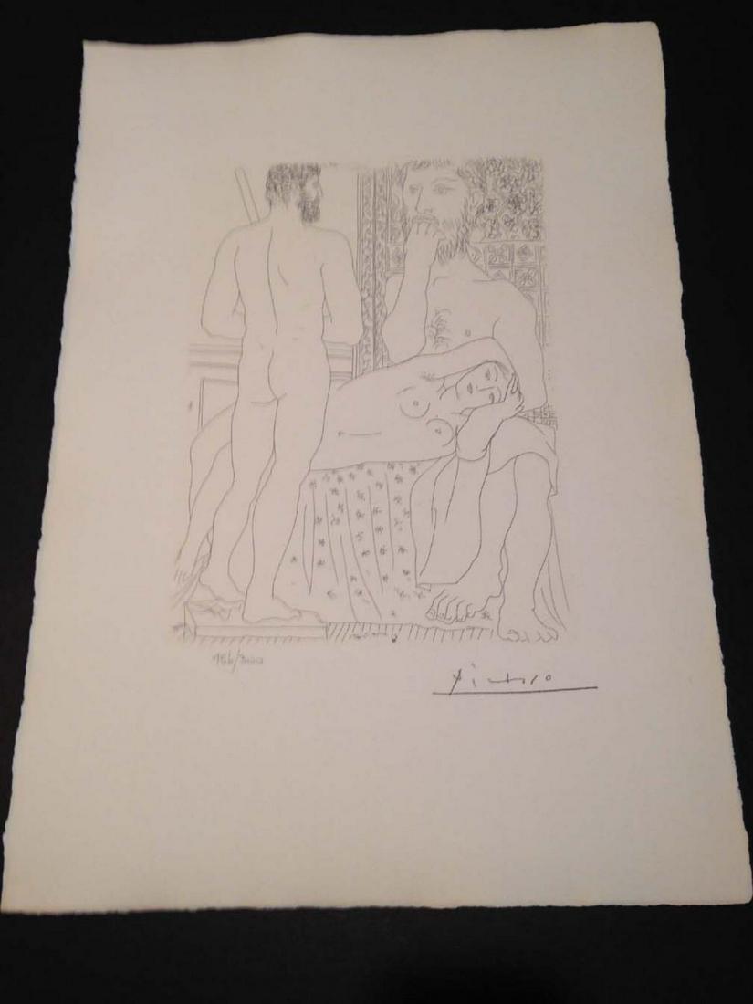 Pablo Picasso Original Limited Edition Lithograph on: Artist: Pablo Picasso. Medium: Original Limited Edition Lithograph on wove paper. From the Suite Vollard. Edition Size: 300. Paper Size: 12.75" x 18." Signature of artist lithographically reproduced f