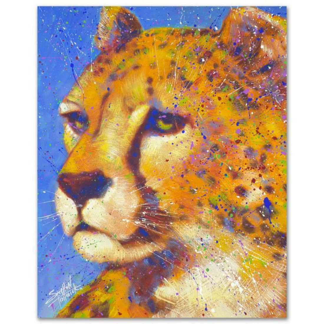 "Holding Fast" Limited Edition Giclee on Canvas by: With bright colors and expressive lines, Stephen Fishwick puts a unique spin on pop culture portraits. "Holding Fast" is a limited edition giclee on stretched canvas, numbered and bears the artist's a