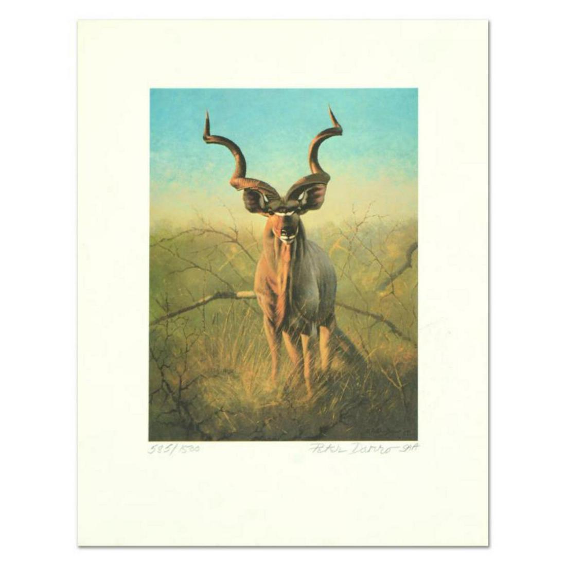 Peter Darro (1917-1997), "Pronghorns" Limited Edition: "Pronghorns" is a limited edition lithograph on paper by Peter Darro (1917-1997), numbered and hand signed by the artist. Includes Letter of Authenticity. Measures approx. 11.5" x 15" (border), 7.5" x
