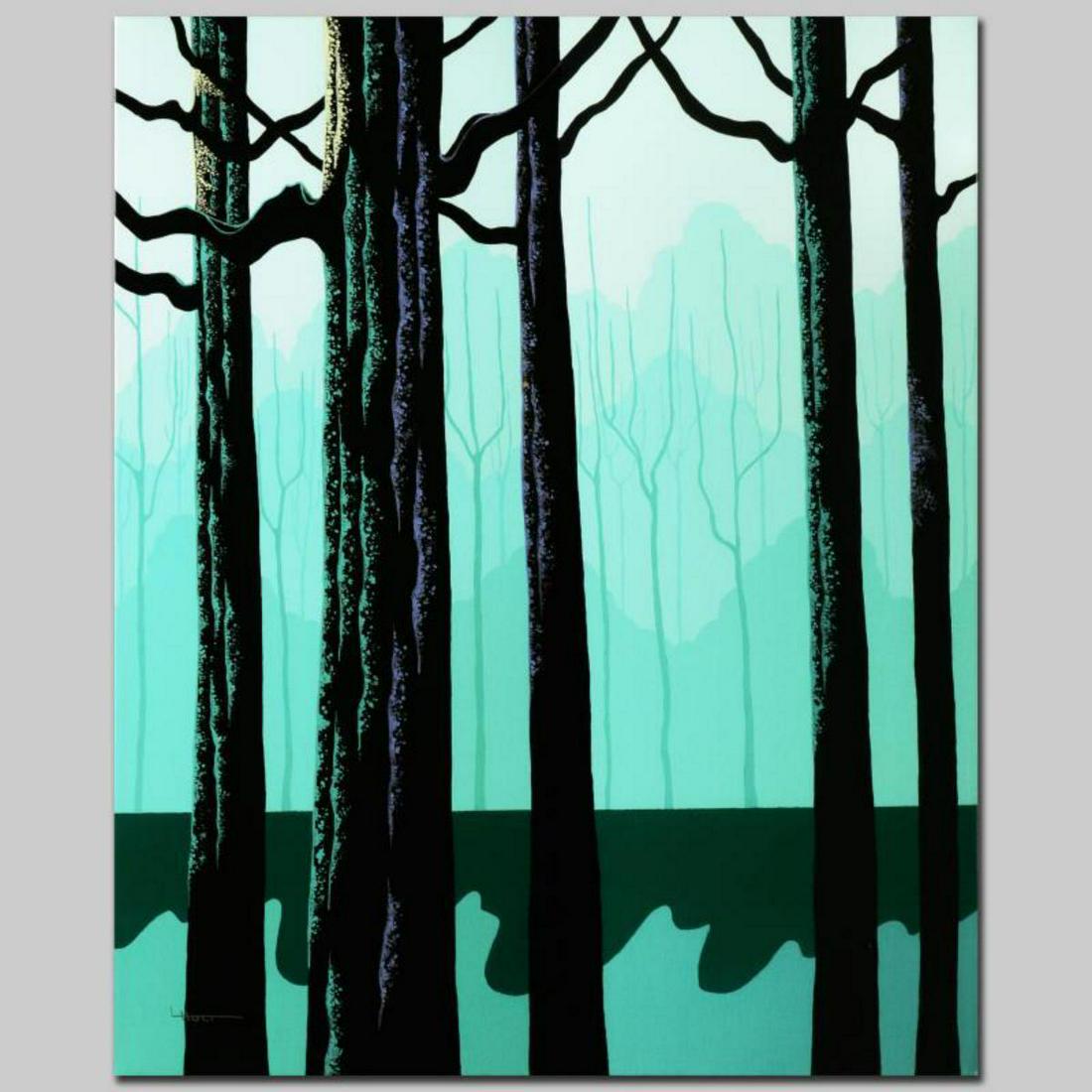 "Standing Tall" Limited Edition Giclee on Canvas by: Larissa Holt, a student of distinguished artist Eyvind Earle(1916-2000), uses bold colors and breathtaking scenery to create images of Nature in her own unique style. "Standing Tall" is a limited edit