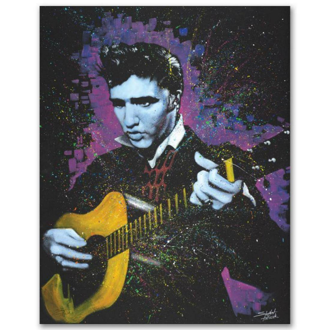 "A Young King" Limited Edition Giclee on Canvas by: With bright colors and expressive lines, Stephen Fishwick puts a unique spin on pop culture portraits. "A Young King" is a limited edition giclee on stretched canvas, numbered and bears the artist's a