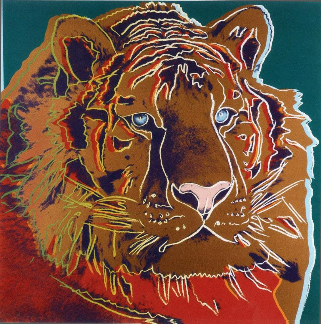 Andy Warhol " Siberian Tiger" Endangered Species: Artist: Andy Warhol. Title: â€œ Siberian Tiger". Medium: screenprints in colors. Edition: unsigned proofs (outside the edition). Size: 38x38". Printer: Rupert Jasen Smith, New York.