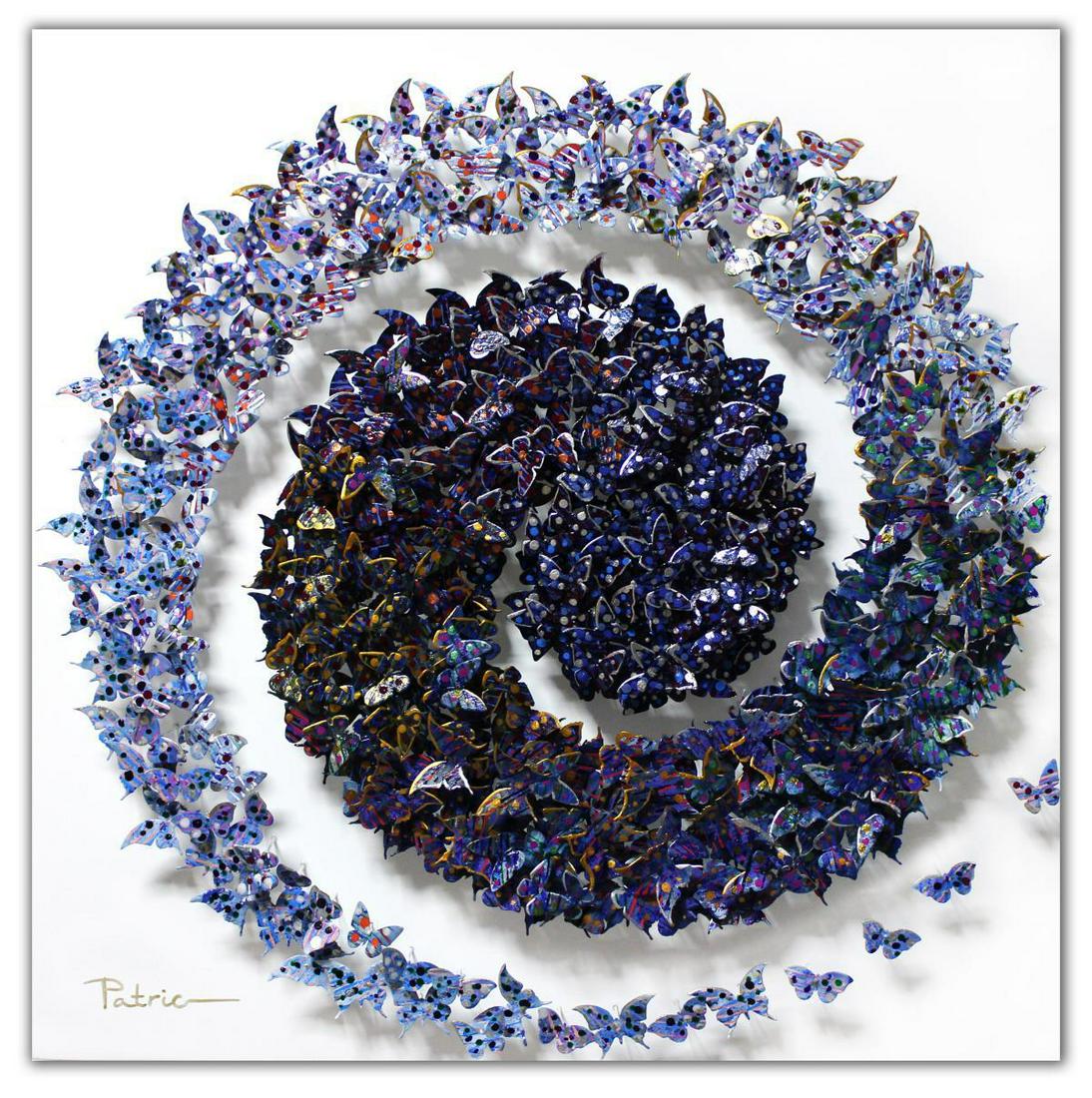 Patricia Govezensky- Original 3D Metal Art on Wood: Artist: Patricia Govezensky. Medium: Original 3D Metal Art on Wood. Title: Circle of Life. Size (Unframed): 23.5" x 23.5". Certificate of Authenticity: From the publisher. Reference# 13439.