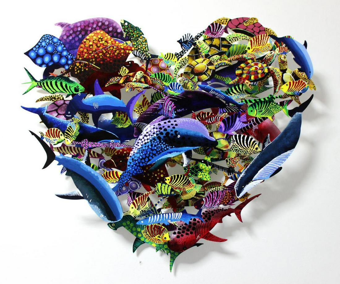 Vera V. Goncharenko- Original Painting on Cutout Steel: Artist: Vera V. Goncharenko. Medium: Original Painting on Cutout Steel. Title: Deep Ocean. Size (Unframed): 29" x 29". Certificate of Authenticity: From the publisher. Reference# 11362.