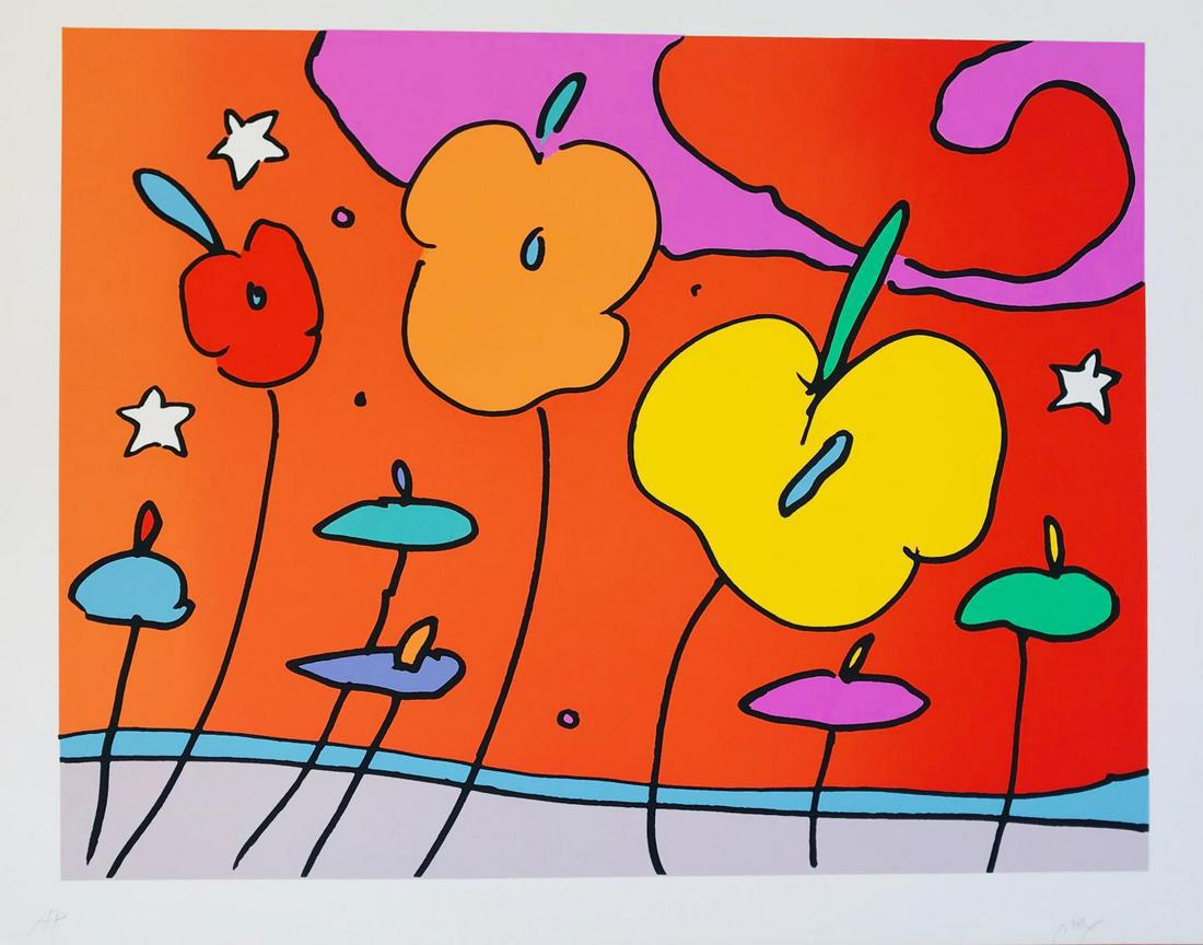 Peter Max Original Vintage Serigraph on paper Circa: Artist: Peter Max. Medium: Original Vintage Serigraph on paper Circa 1978. Size: 24x30". Hand signed and numbered in pencil.