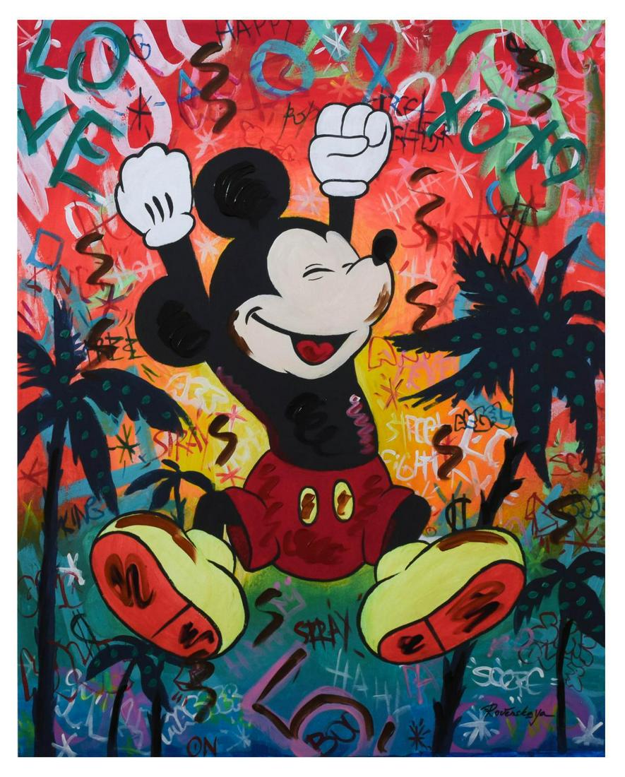 Nastya Rovenskaya- Mixed Media "In The Jungle": Artist: Nastya Rovenskaya. Medium: Mixed Media. Title: In The Jungle. Size (Unframed): 30" x 24". Certificate of Authenticity: From the publisher. Reference# 12525.
