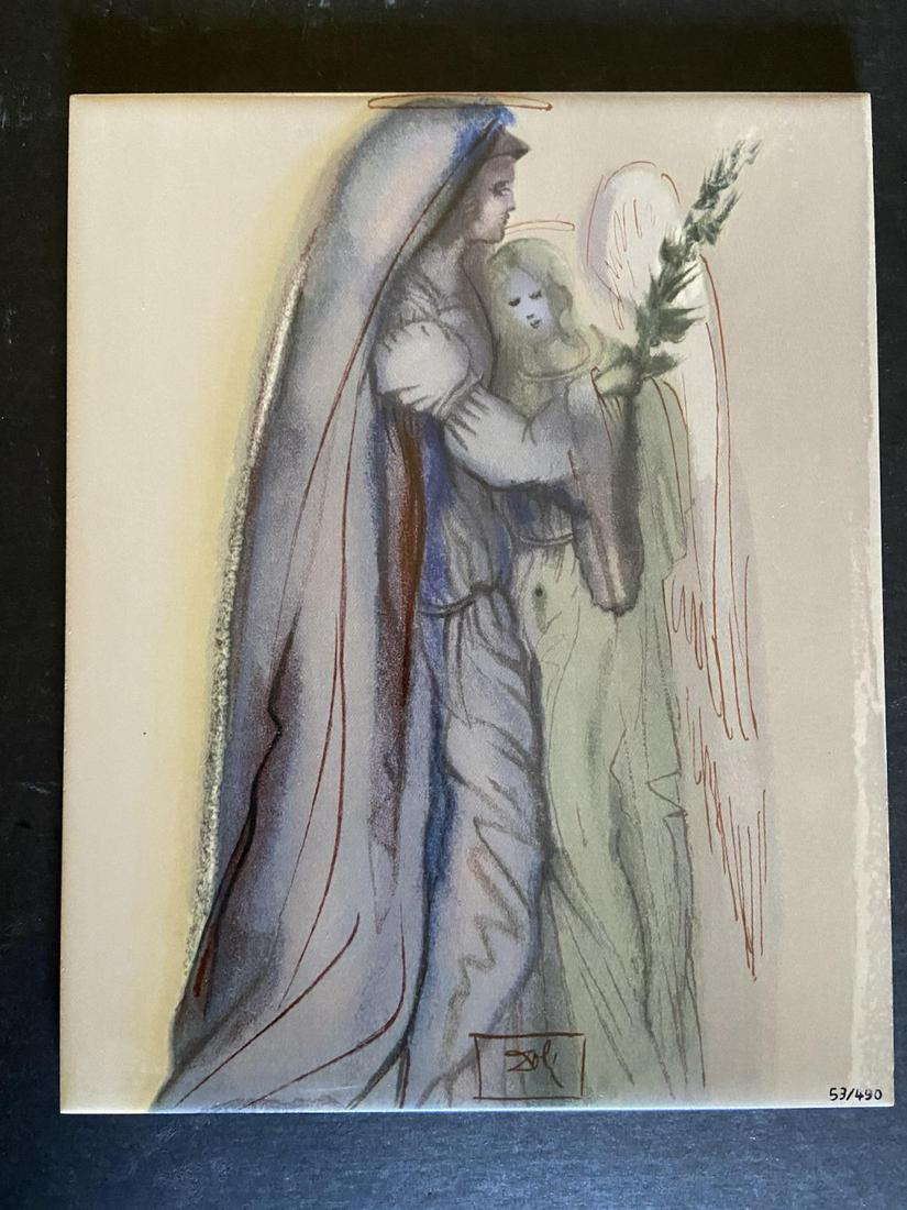 Salvador Dali (1904-1989) - SOLD OUT Ltd Ed Ceramic: limited edition glazed ceramic tile from a SOLD OUT edition by Salvador Dali (1904-1989), numbered and plate signed! Measures approx. 8" x 10" (tile). Famous surrealist painter Salvador Dali was born 