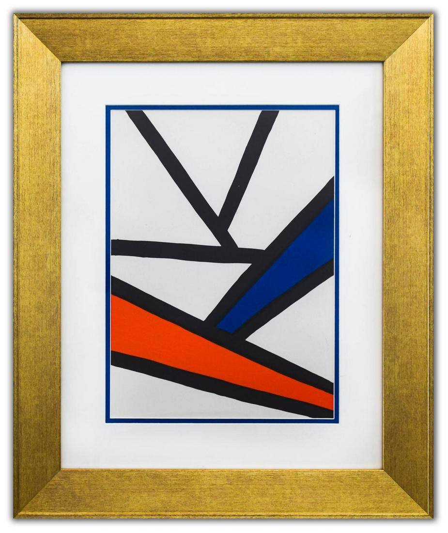 Alexander Calder- Lithograph "DLM173 - Composition III": Artist: Alexander Calder. Medium: Lithograph. Title: DLM173 - Composition III. Size (Unframed): 15" x 11". Size (Framed): 24" x 20". Certificate of Authenticity: Is included. Additional: Year : 1968. 