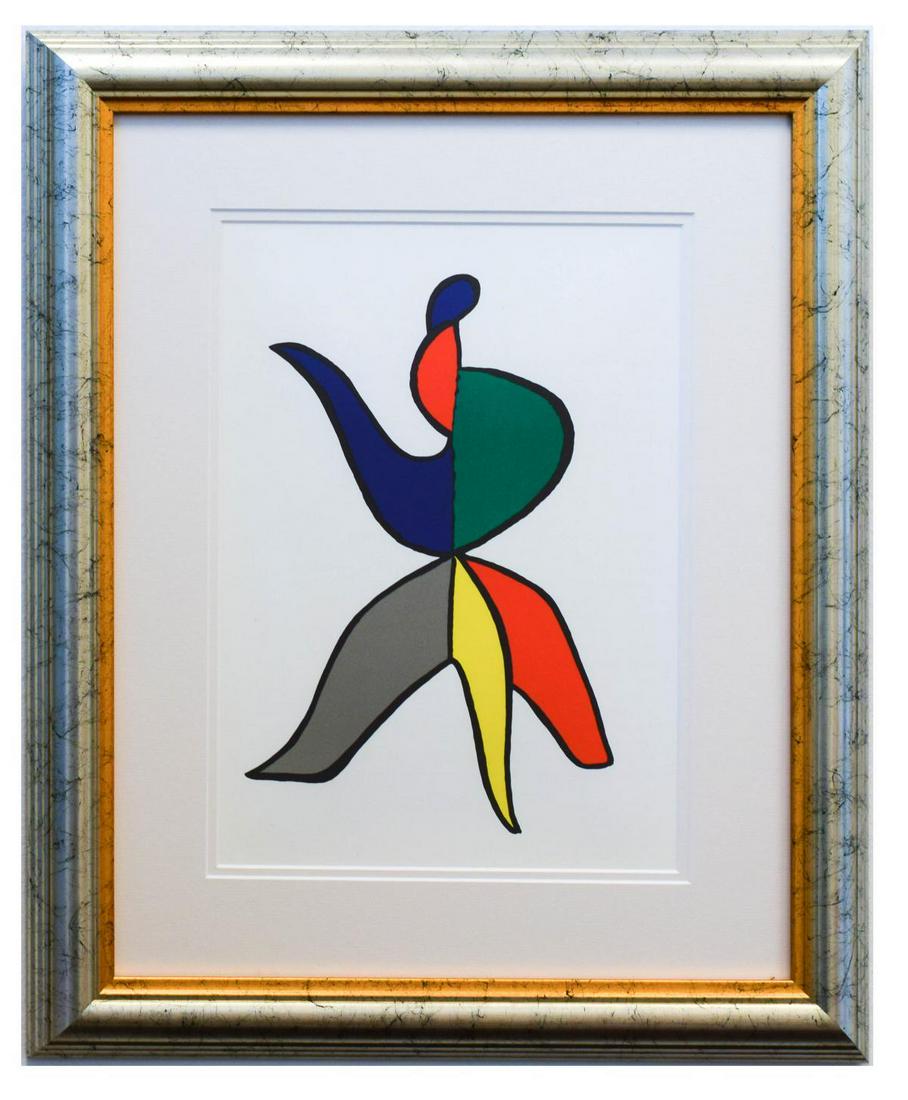 Alexander Calder- Lithograph "DLM141 - Sabot et bonnet: Artist: Alexander Calder. Medium: Lithograph. Title: DLM141 - Sabot et bonnet phrygien II. Size (Unframed): 15" x 11". Size (Framed): 23.5" x 19". Certificate of Authenticity: Is included. Additional: