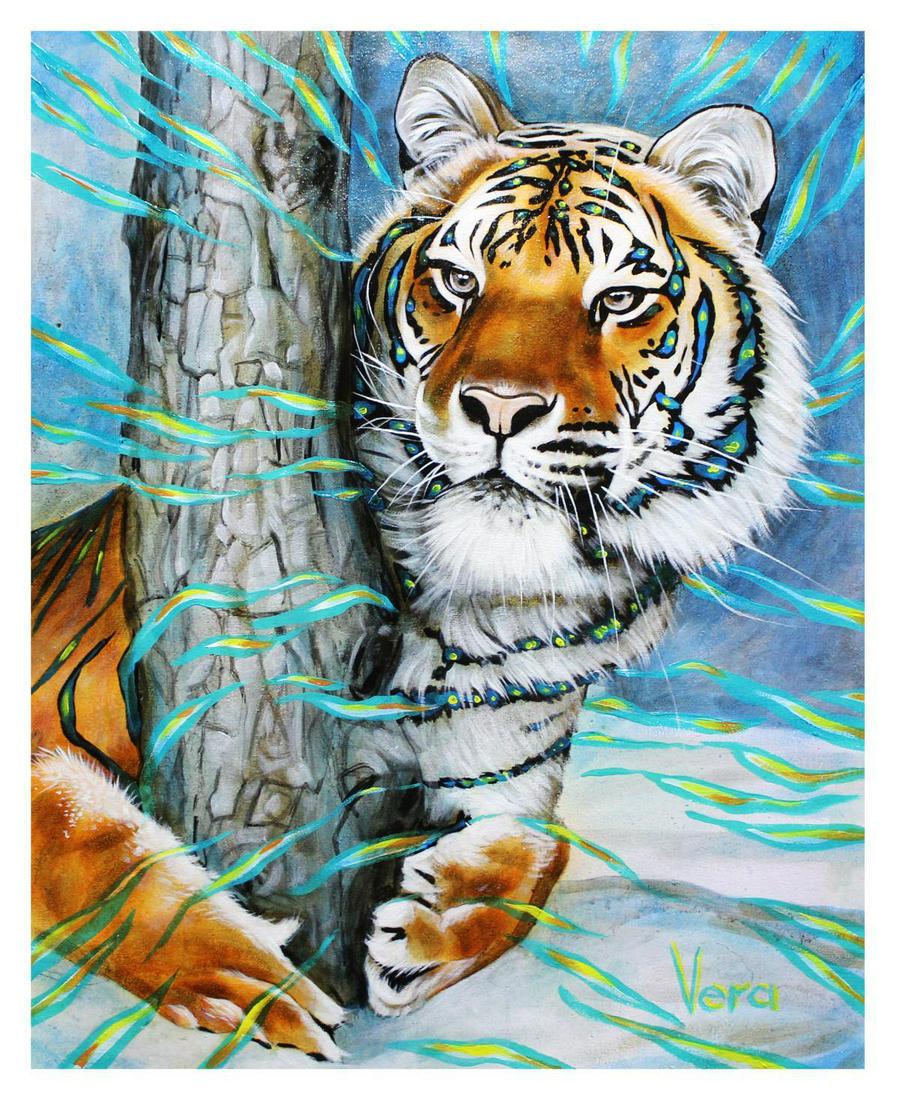 Vera V. Goncharenko- Original Giclee on Canvas "Winter: Artist: Vera V. Goncharenko. Medium: Original Giclee on Canvas. Title: Winter Time. Size (Unframed): 20" x 16". Limited Edition: Edition of 195. Certificate of Authenticity: From the publisher.