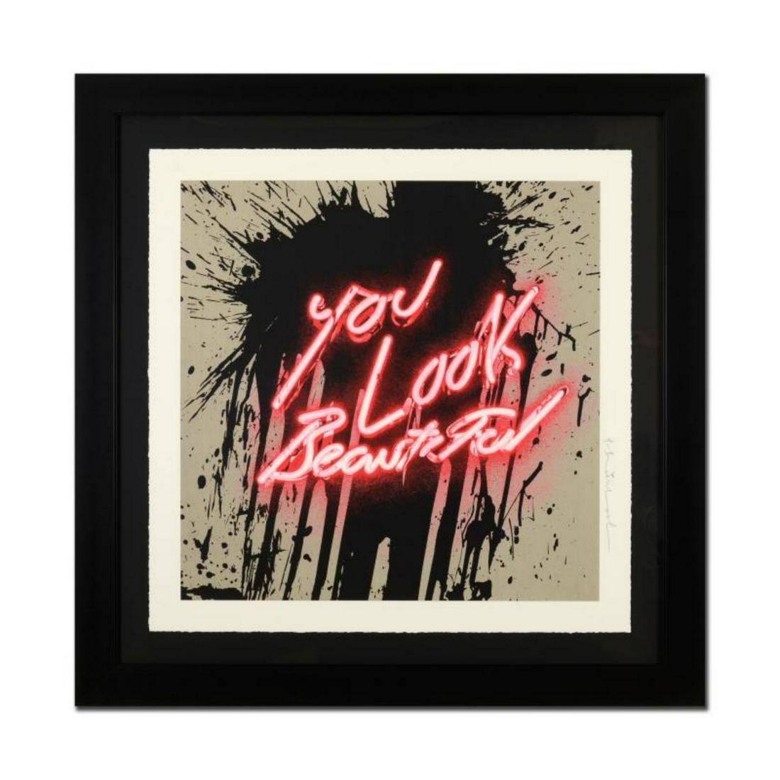 Mr. Brainwash, "You Look Beautiful" Framed Limited: "You Look Beautiful" is a limited edition silkscreen on paper by Mr Brainwash, PP numbered 3/5 and hand signed by the artist. This piece comes custom framed. Includes Letter of Authenticity. Measures