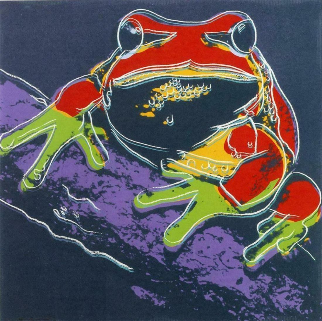 Andy Warhol- Screenprint in colors "Pine Barrens Tree: Artist: Andy Warhol. Medium: Screenprint in colors. Title: Pine Barrens Tree Frog. Size (Unframed): 38" x 38". Additional: Unsigned proof (outside the edition). Printer: Rupert Jasen Smith, New York..