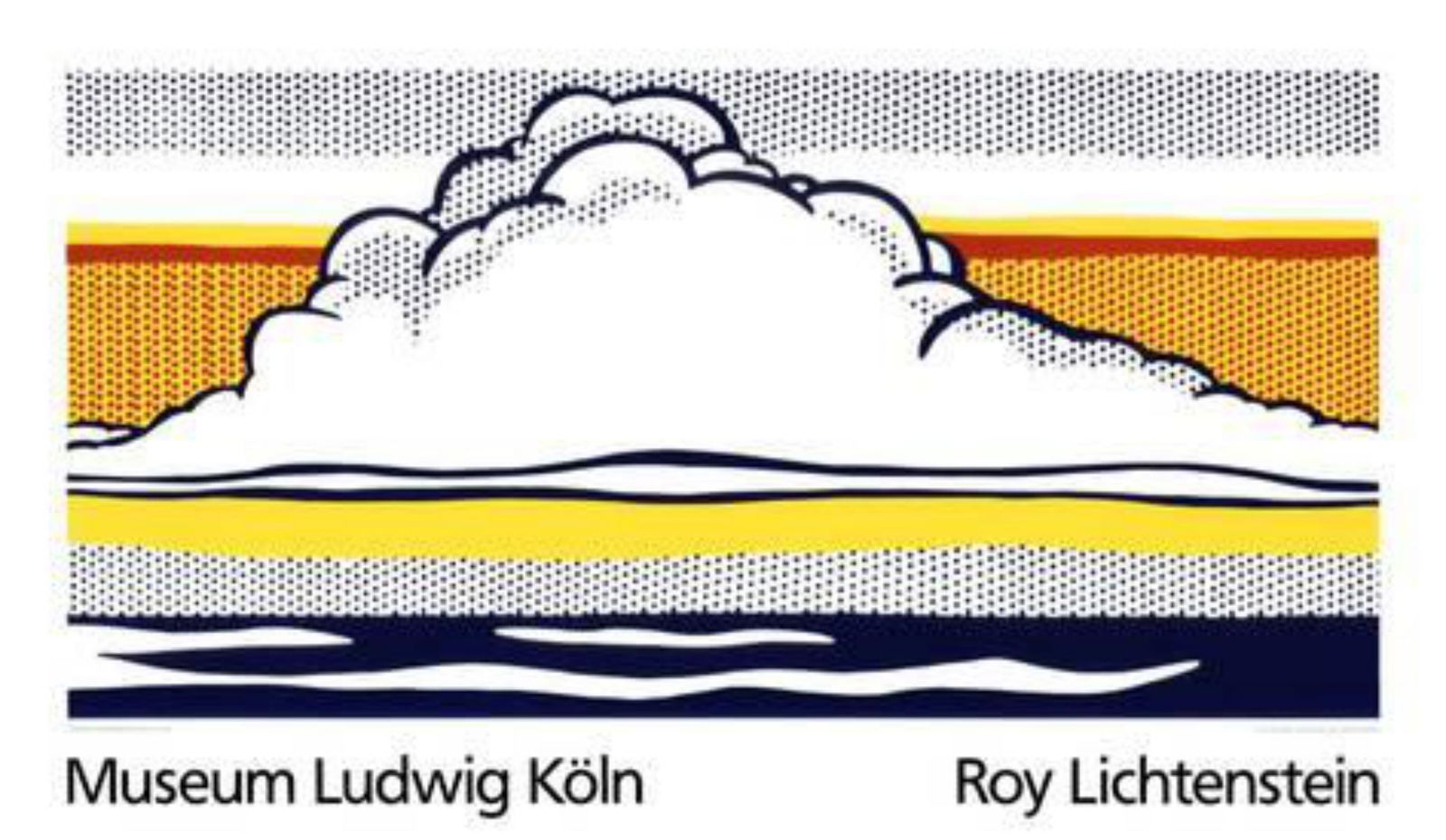 Roy Lichtenstein "Cloud and Sea, 1964" Serigraph: Artist: Roy Lichtenstein. Medium: Serigraph. Title: Cloud and Sea, 1964. Size: 47.5 x 27.5 in. Published by Museum Ludwig Koln, Dusseldorf. Published in 1989.