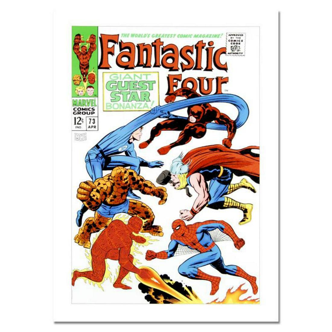 Marvel Comics, "Fantastic Four #73" Numbered Limited: A piece of comic book history, this limited edition print, drawn by Jack Kirby (1917-1994), depicts a classic Fantastic Four cover from 1968. Jack Kirby, along with the legendary Stan Lee, is credited