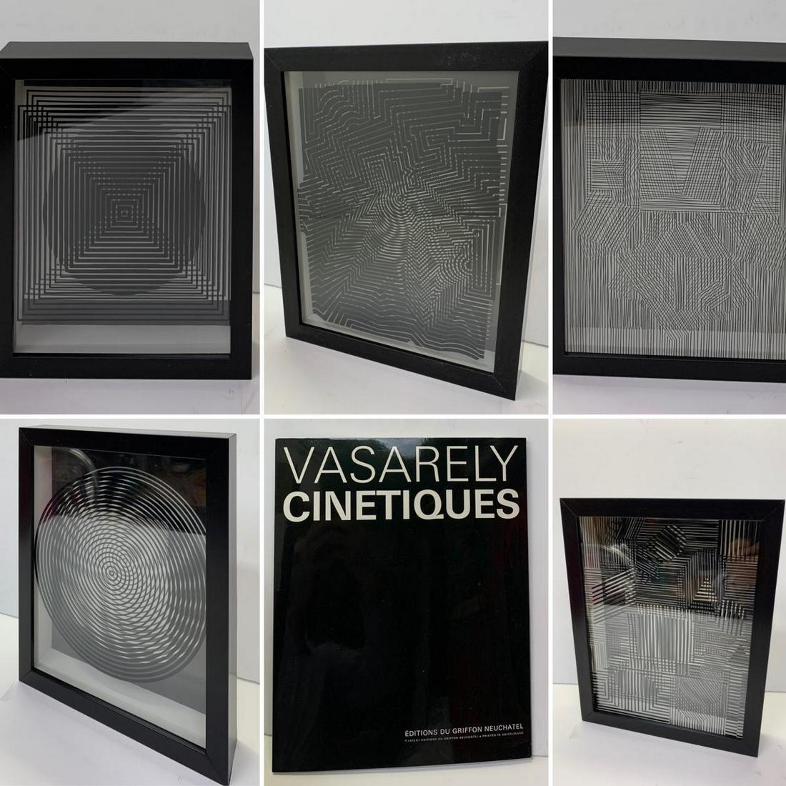 Victor Vasarely 3D Wall Sculpture (Set 0f 5) "From the: Artist: Victor Vasarely. Medium: 3D Wall Sculpture (Set 0f 5). Title: From the portfolio Vasarely Cinetiques. Size: 12x12x2". Certificate of authenticity: Is included. Additional: Set of 5. Published 