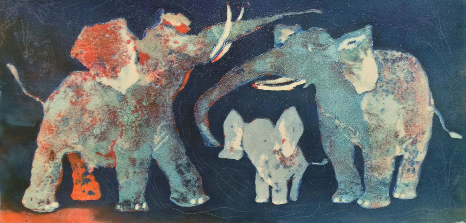 Edwin Salomon- Original Serigraph "Beginning of New: Artist: Edwin Salomon. Medium: Original Serigraph. Title: Beginning of New Life. Size (Unframed): 10" x 21". Certificate of Authenticity: From the publisher.