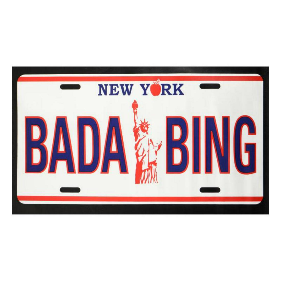 Steve Kaufman (1960-2010), "Bada Bing" Hand Pulled: "Bada Bing" is a hand pulled limited edition silkscreen on canvas by Andy Warhol protege Steve Kaufman (1960-2010). This piece is AP numbered 33/50 and hand signed inverso. Includes letter of authenti