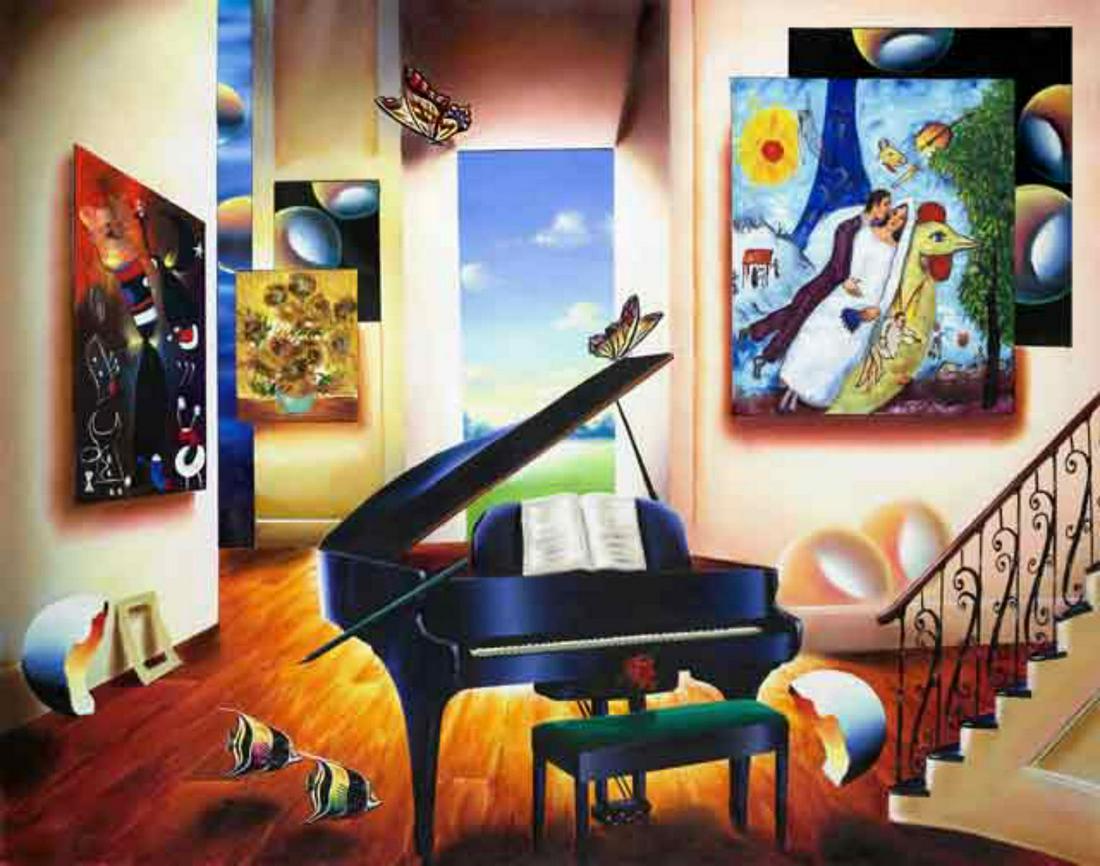 Ferjo "LOVER'S SONG" Giclee on Canvas: Artist: Ferjo. Medium: Giclee on Canvas. Title: LOVER'S SONG. Size: 30" x 40". Signed and numbered by the artist.