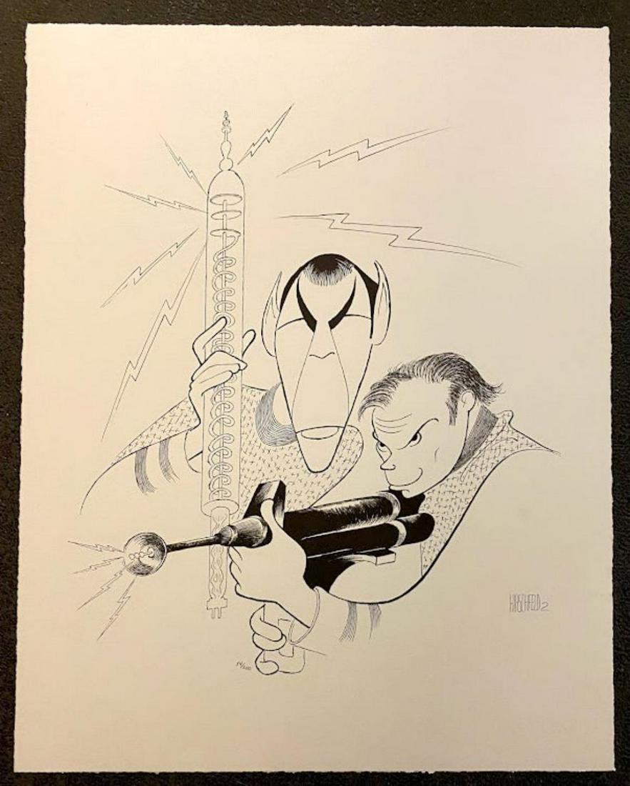 Al Hirschfeld Original lithograph on paper: Artist: Al Hirschfeld. Medium: Original lithograph on paper. Title: . Signature: Plate Signed . Size: 22x18". Certificate of authenticity: From Publisher . Additional: Edition: 300. Reference# 30205.