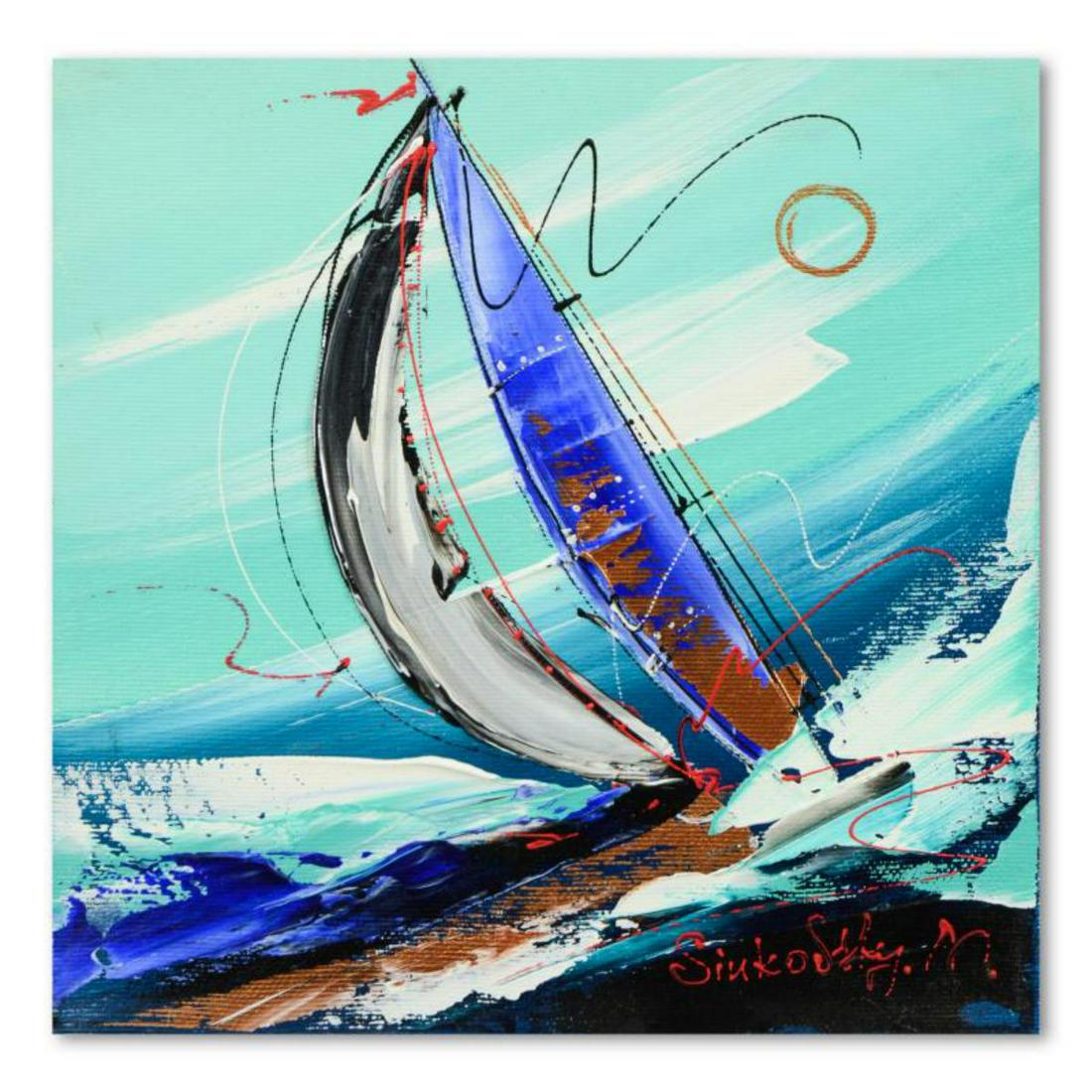 Natalia Sinkovsky, Original Acrylic Painting on Canvas,: This is an original acrylic painting on stretched canvas by Natalia Sinkovsky, hand signed by the artist. Includes Letter of Authenticity. Measures approx. 9" x 9" (image). Reference #: 243705