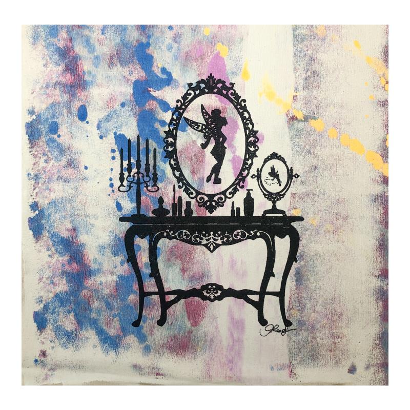 Gail Rodgers, "Mirror Mirror" Hand Signed Original Hand: "Mirror Mirror (Tink)" is an original hand pulled silkscreen and acrylic painting on canvas by Gail Rodgers. Hand signed by the artist, the piece comes with a letter of authenticity. This piece is mea