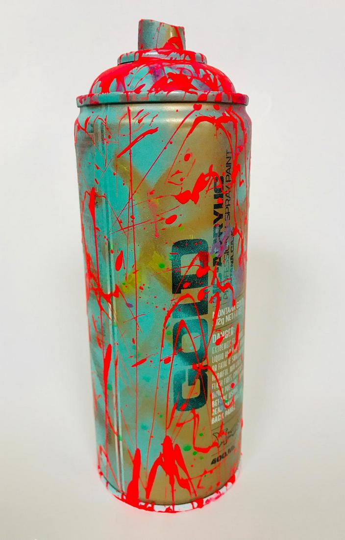E.M. Zax HAND PAINTED ARTIST USED SPRAY CAN: Artist: E.M. Zax. Medium: HAND PAINTED ARTIST USED SPRAY CAN. Hand Signed. Size: 8x4x4".
