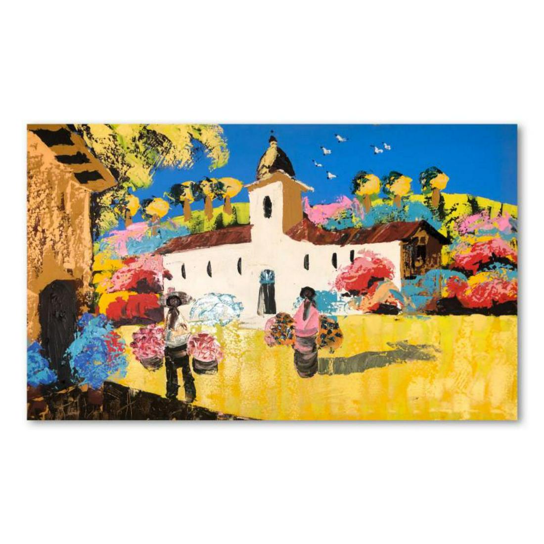 Paul Blaine Henrie (1932-1999), "Memories of Mexico": "Memories of Mexico" is an original oil painting on stretched canvas by Paul Blaine Henrie (1932-1999). The piece is hand signed by the artist and comes with a letter of authenticity. Please note that