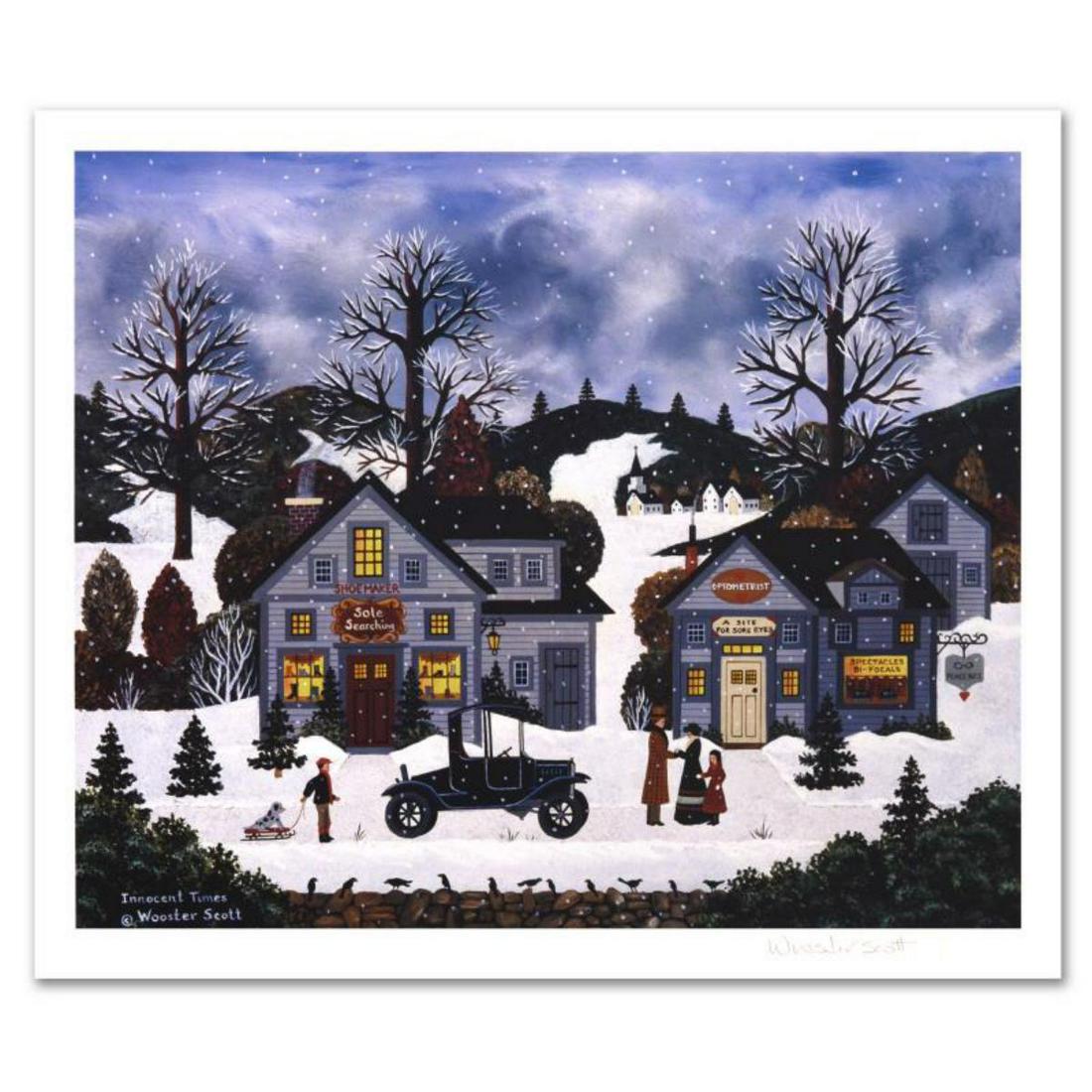 Jane Wooster Scott, "Innocent Times" Hand Signed: Cozy, down-home images of a bygone era when life was simpler - this is the feeling captured in the creations of one of the world's most recognized artists. "Innocent Times" is a limited edition lithog