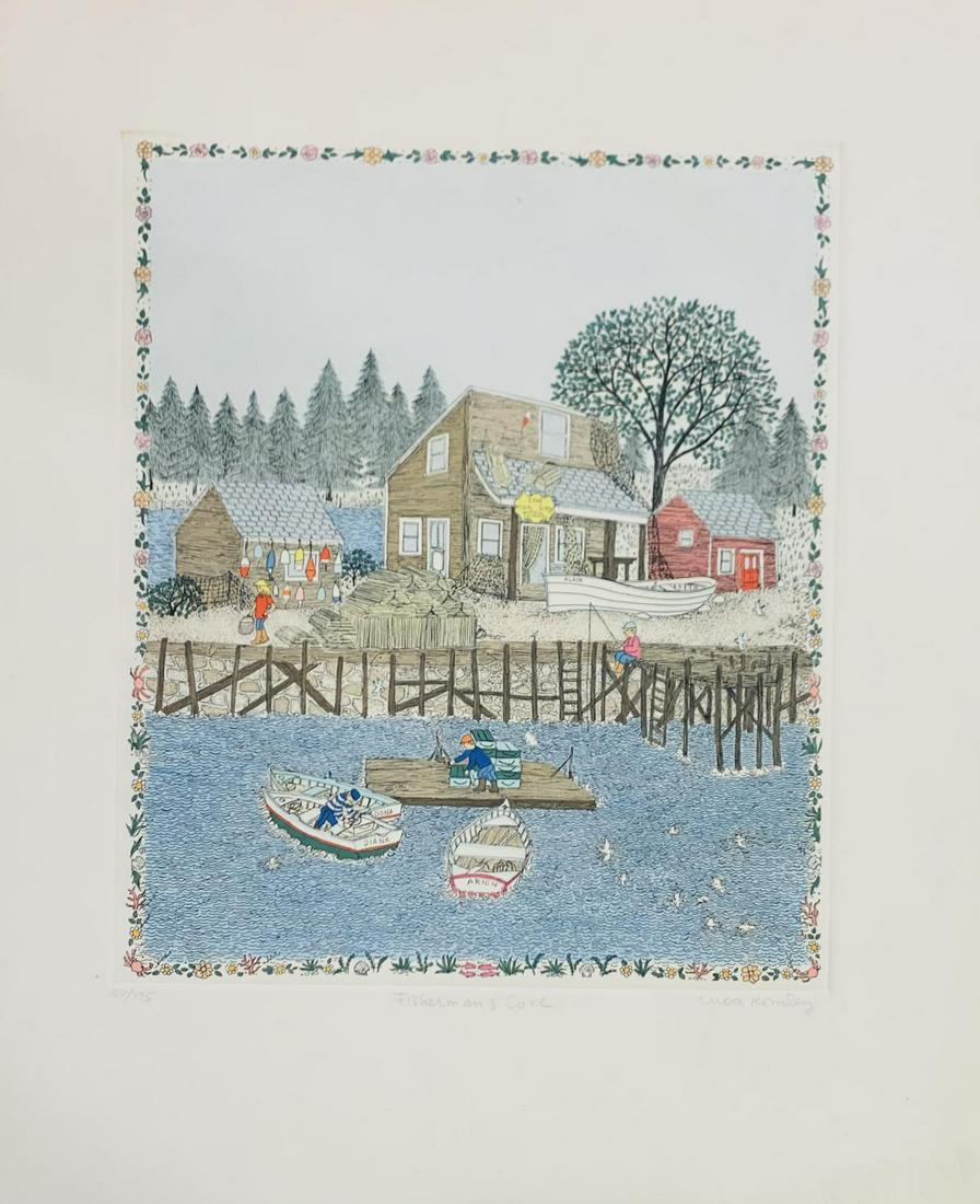 Cuca Romley Hand watercolored etching on paper: Artist: Cuca Romley. Medium: Hand watercolored etching on paper. Title: . Signature: Hand signed and numbered. Size: 18x14". Reference# 30341.