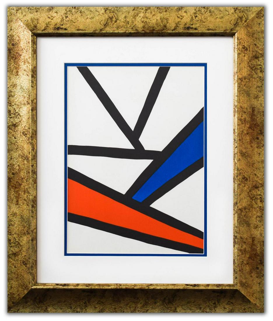 Alexander Calder- Lithograph "DLM173 - Composition III": Artist: Alexander Calder. Medium: Lithograph. Title: DLM173 - Composition III. Size (Unframed): 15" x 11". Size (Framed): 24" x 20". Certificate of Authenticity: Is included. Additional: Year : 1968. 