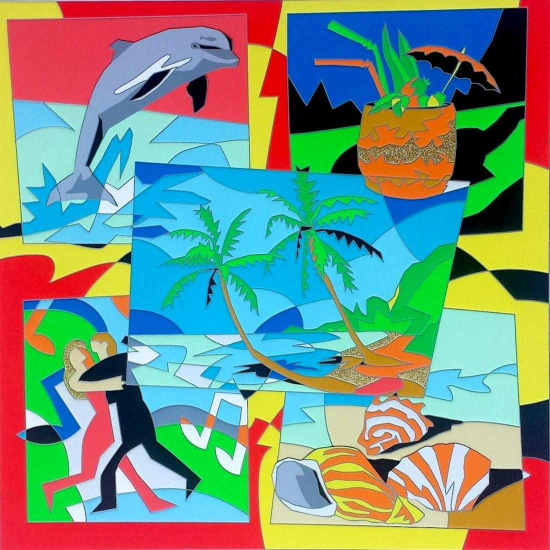 Ugo Nespolo "METE LONTANE" Original Serigraph: Artist: Ugo Nespolo. Medium: Original Serigraph. Title: METE LONTANE. Size: 50x50cm. Hand Signed and Numbered. Ugo Nespolo (born 29 August 1941 in Mosso, Biella) is an Italian painter and sculptor, pa