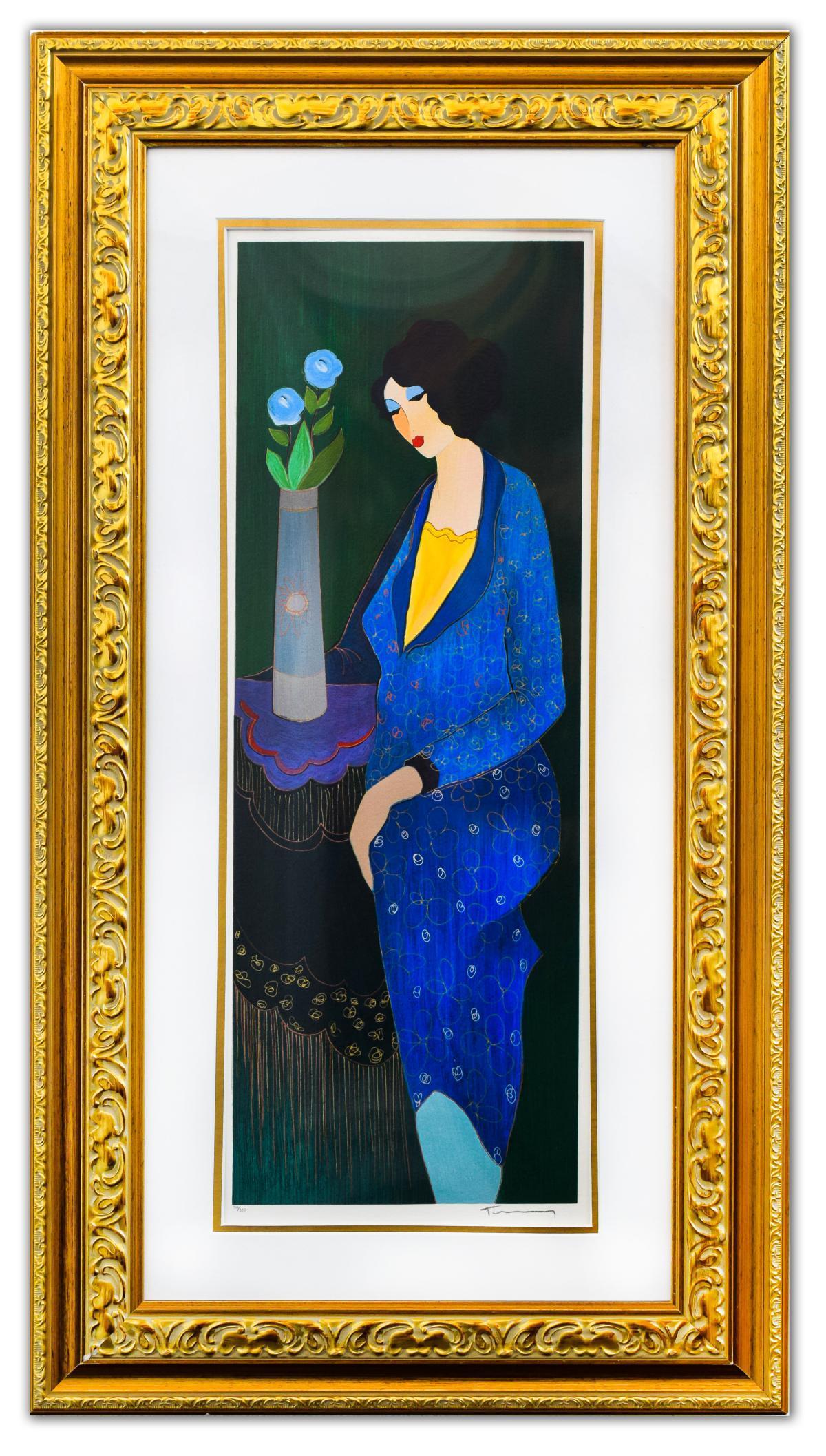 Itzchak Tarkay (1935 â€“ June 3, 2012)- Serigraph in: Artist: Itzchak Tarkay (1935 â€“ June 3, 2012). Medium: Serigraph in Color on Wove Paper. Title: Starbust Vase 2003. Size (Unframed): 24" x 8". Size (Framed): 34" x 15". Limited Edition: Edition 