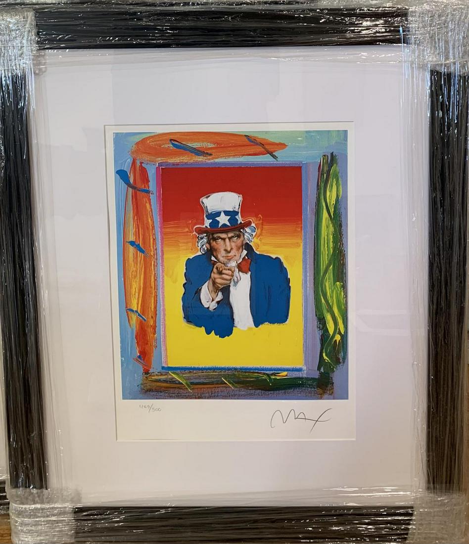 Peter Max Lithograph on paper "From the American: Artist: Peter Max. Medium: Lithograph on paper . Title: From the American Series Classics Suite. Signature: Hand signed and numbered. Size: 18x14". Certificate of authenticity: Is included. Reference#