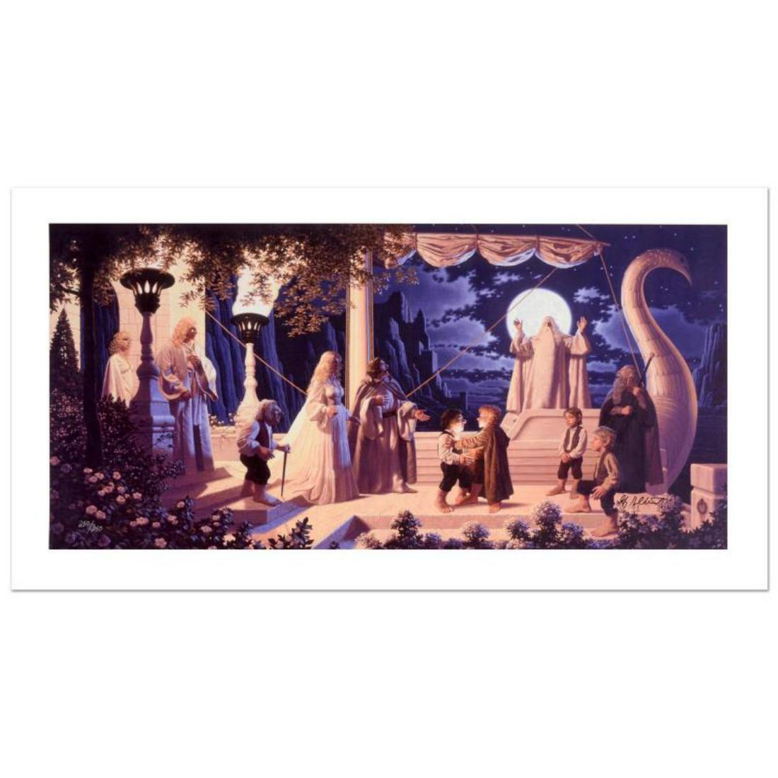 "At The Grey Havens" Limited Edition Giclee on Canvas: Known world wide for their fantasy and science fiction illustrations, identical twin brothers Greg and Tim Hildebrandt created an abundance of fascinating artwork, most notably their illustration work