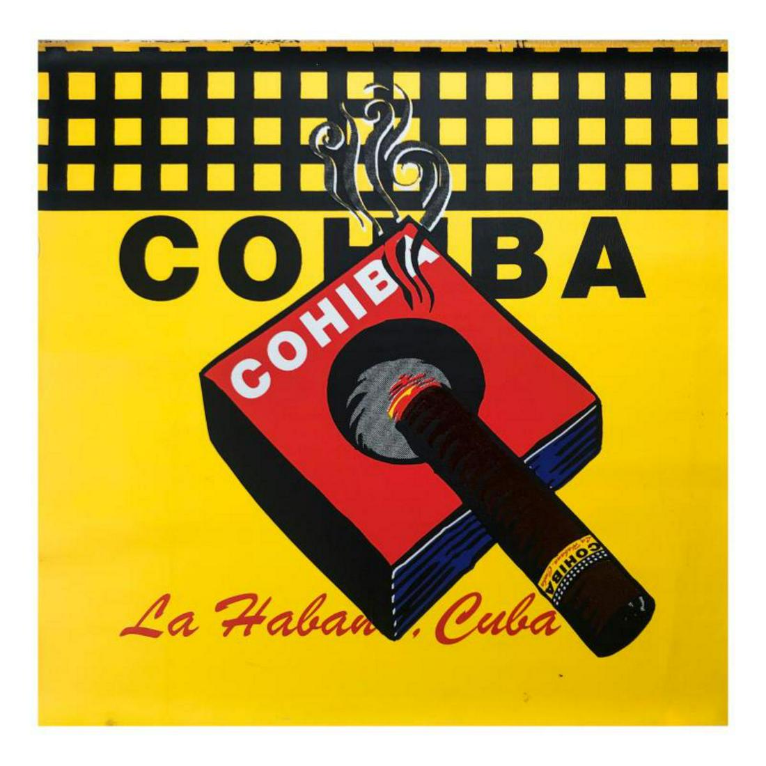 Steve Kaufman (1960-2010), "Cohiba Cigar" Hand Signed