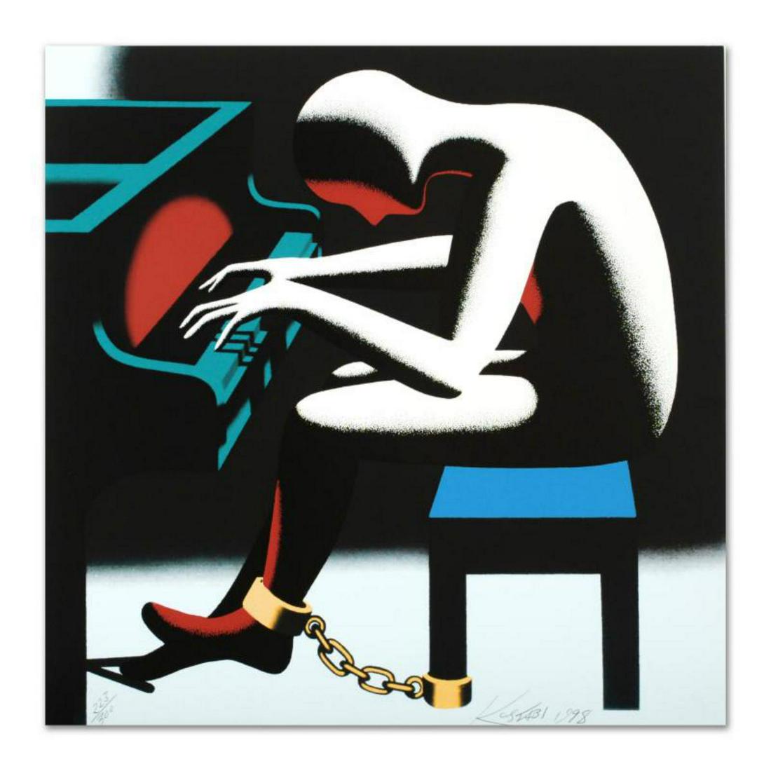 Mark Kostabi, "I Did It Steinway" Limited Edition: "I Did It Steinway" is a limited edition serigraph on paper, numbered and hand signed by Kostabi. Includes Certificate of Authenticity! Measures approx. 18" x 18" (no border). Reference #: 219812.