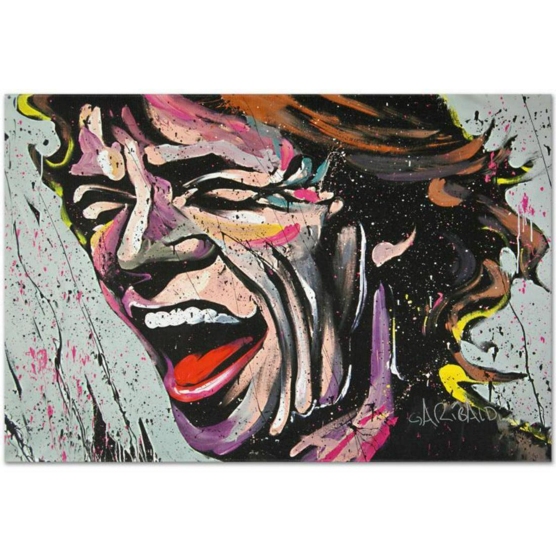 "Mick Jagger" Limited Edition Giclee on Canvas by David: Combining his passions for music and art, David Garibaldi creates stunning visual poetry. "Mick Jagger" is a limited edition giclee on stretched canvas, numbered and bearing the artist's authorized si