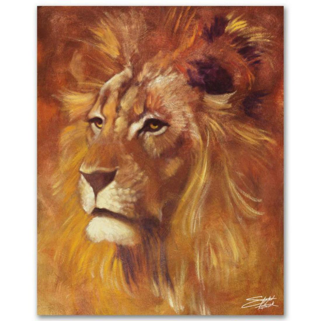 "Lion" Limited Edition Giclee on Canvas by Stephen: With bright colors and expressive lines, Stephen Fishwick puts a unique spin on pop culture portraits. "Lion" is a limited edition giclee on stretched canvas, numbered and bears the artist's authorize